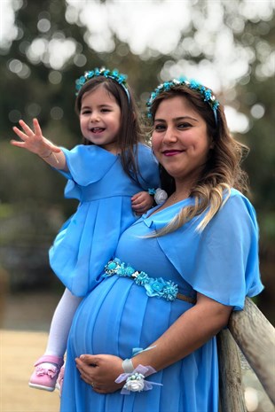 Melek Anne Kız Elbise Bebe Mavi