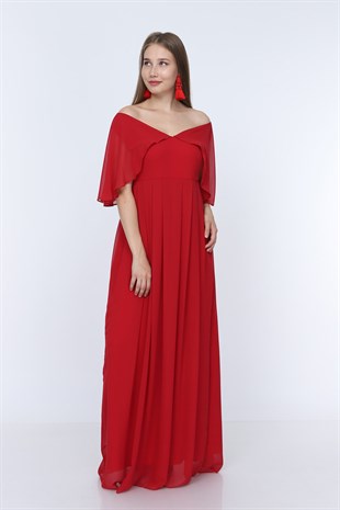Melek Kol Elbise-Kırmızı